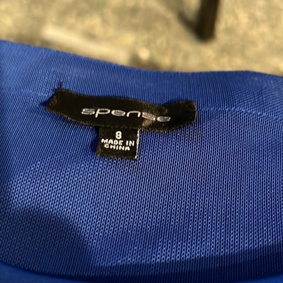 Spense Sleeveless Blue Dress Sheer Panels Size 8 - Picture 9 of 12